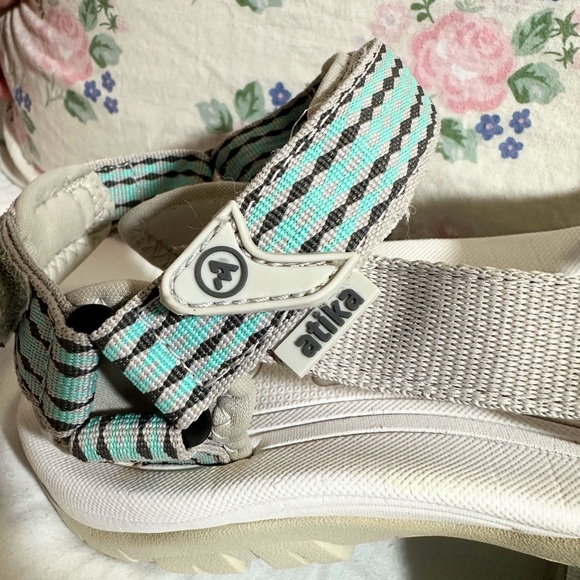 Atika Sandals - Gray and Teal Stripes hiking sandals for women size 7 - Picture 3 of 15
